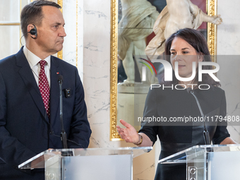 Radoslaw Sikorski (Poland's Minister of Foreign Affairs), Annalena Baerbock (Germany's Minister of Foreign Affairs) during meeting of the Fo...