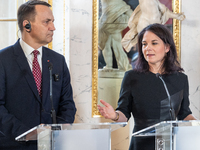 Radoslaw Sikorski (Poland's Minister of Foreign Affairs), Annalena Baerbock (Germany's Minister of Foreign Affairs) during meeting of the Fo...