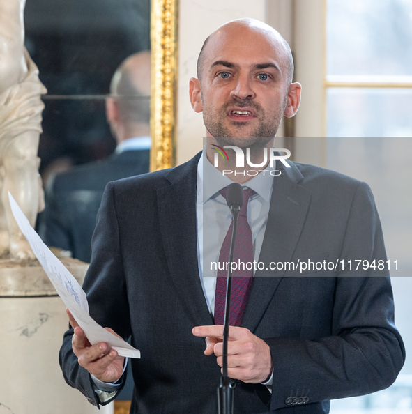 Jean Noel Barrot (France's Minister of Foreign Affairs) during meeting of the Foreign Ministers of the EU Big Five in Warsaw, Poland on Nove...