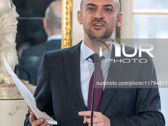 Jean Noel Barrot (France's Minister of Foreign Affairs) during meeting of the Foreign Ministers of the EU Big Five in Warsaw, Poland on Nove...