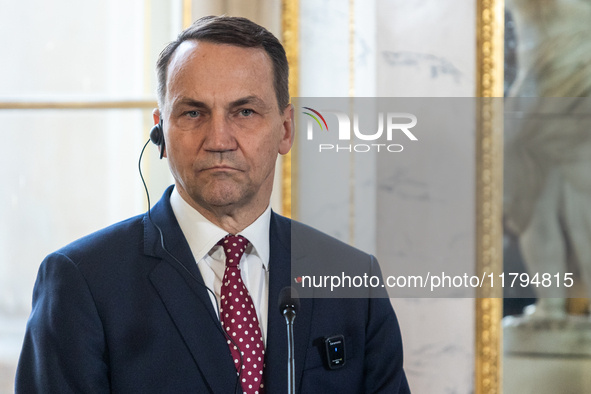 Radoslaw Sikorski (Poland's Minister of Foreign Affairs) during meeting of the Foreign Ministers of the EU Big Five in Warsaw, Poland on Nov...