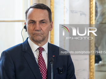 Radoslaw Sikorski (Poland's Minister of Foreign Affairs) during meeting of the Foreign Ministers of the EU Big Five in Warsaw, Poland on Nov...