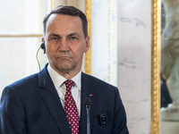 Radoslaw Sikorski (Poland's Minister of Foreign Affairs) during meeting of the Foreign Ministers of the EU Big Five in Warsaw, Poland on Nov...