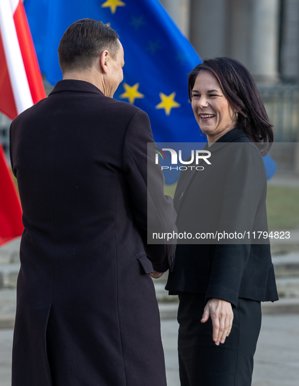 Radoslaw Sikorski (Poland's Minister of Foreign Affairs), Annalena Baerbock (Germany's Minister of Foreign Affairs) during meeting of the Fo...