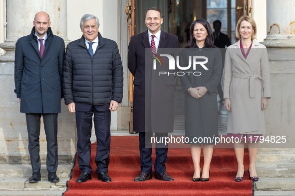 Jean Noel Barrot (France's Minister of Foreign Affairs), Antonio Tajani (Italy's Minister of Foreign Affairs), Radoslaw Sikorski (Poland's M...