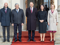 Jean Noel Barrot (France's Minister of Foreign Affairs), Antonio Tajani (Italy's Minister of Foreign Affairs), Radoslaw Sikorski (Poland's M...