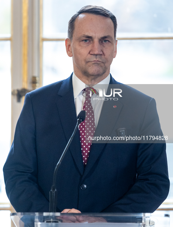 Radoslaw Sikorski (Poland's Minister of Foreign Affairs) during meeting of the Foreign Ministers of the EU Big Five in Warsaw, Poland on Nov...