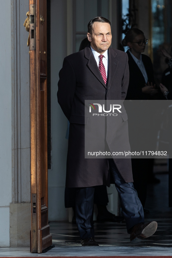 Radoslaw Sikorski (Poland's Minister of Foreign Affairs) during meeting of the Foreign Ministers of the EU Big Five in Warsaw, Poland on Nov...