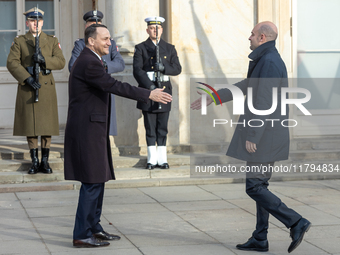 Radoslaw Sikorski (Poland's Minister of Foreign Affairs), Jean Noel Barrot (France's Minister of Foreign Affairs) during meeting of the Fore...