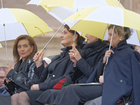 (R-L) Armenia's First Lady Anna Hakobyan, Lithuania's First Lady Diana Nausediene, Serbia's First Lady Tamara Vucic, and Ukraine's First Lad...