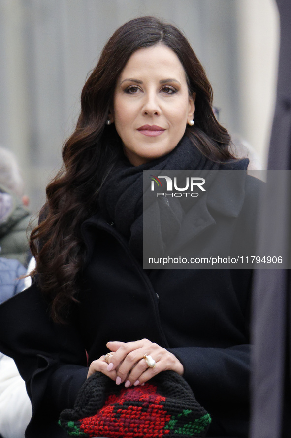 First Lady of Serbia, Tamara Vucic, attends Pope Francis' weekly general audience in St. Peter's Square, Vatican City, on November 20, 2024 