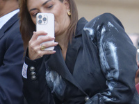 Armenia's First Lady Anna Hakobyan is photographed during the weekly general audience of Pope Francis at St Peter's Square in The Vatican on...