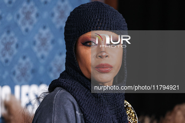 Erykah Badu arrives at the Los Angeles Premiere Of Netflix's 'The Piano Lesson' held at The Egyptian Theatre Hollywood on November 19, 2024...