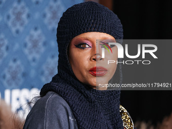 Erykah Badu arrives at the Los Angeles Premiere Of Netflix's 'The Piano Lesson' held at The Egyptian Theatre Hollywood on November 19, 2024...