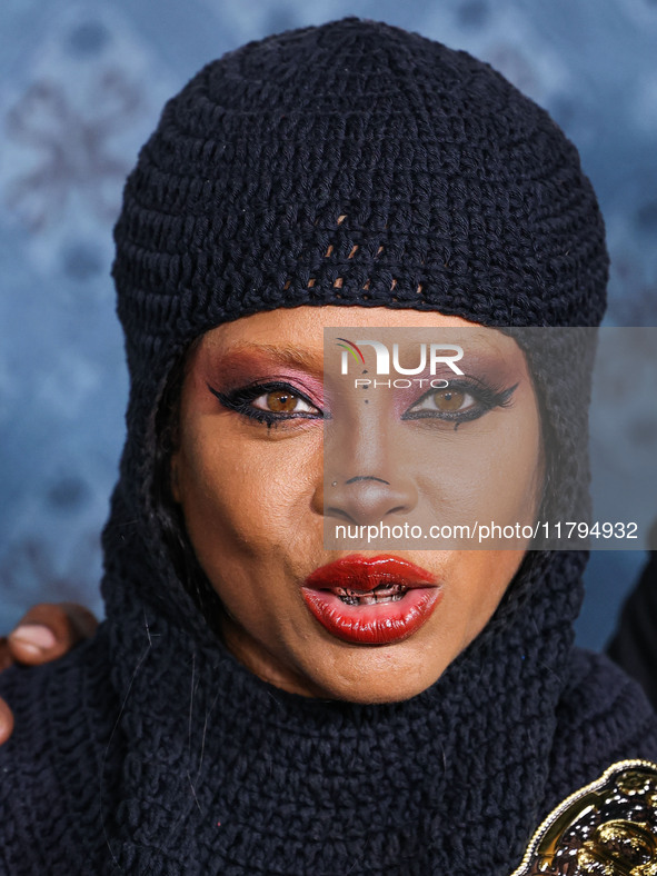 Erykah Badu arrives at the Los Angeles Premiere Of Netflix's 'The Piano Lesson' held at The Egyptian Theatre Hollywood on November 19, 2024...