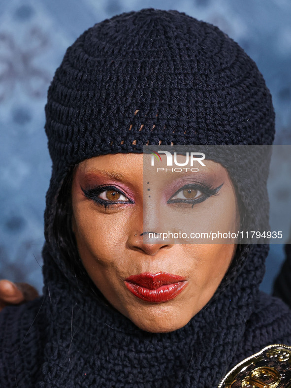 Erykah Badu arrives at the Los Angeles Premiere Of Netflix's 'The Piano Lesson' held at The Egyptian Theatre Hollywood on November 19, 2024...