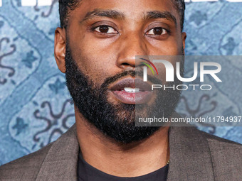 John David Washington arrives at the Los Angeles Premiere Of Netflix's 'The Piano Lesson' held at The Egyptian Theatre Hollywood on November...