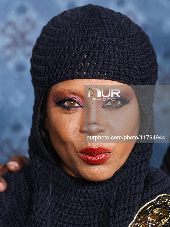 Erykah Badu arrives at the Los Angeles Premiere Of Netflix's 'The Piano Lesson' held at The Egyptian Theatre Hollywood on November 19, 2024...