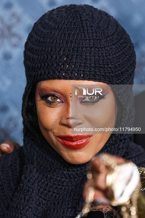 Erykah Badu arrives at the Los Angeles Premiere Of Netflix's 'The Piano Lesson' held at The Egyptian Theatre Hollywood on November 19, 2024...