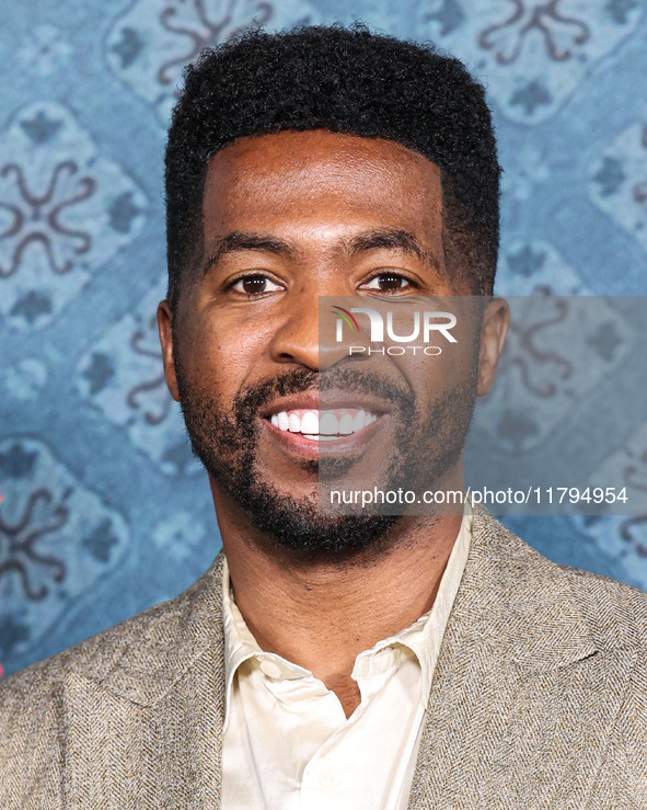 Trell Thomas arrives at the Los Angeles Premiere Of Netflix's 'The Piano Lesson' held at The Egyptian Theatre Hollywood on November 19, 2024...