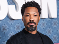 Corey Hawkins arrives at the Los Angeles Premiere Of Netflix's 'The Piano Lesson' held at The Egyptian Theatre Hollywood on November 19, 202...