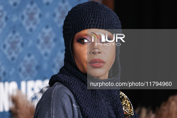 Erykah Badu arrives at the Los Angeles Premiere Of Netflix's 'The Piano Lesson' held at The Egyptian Theatre Hollywood on November 19, 2024...