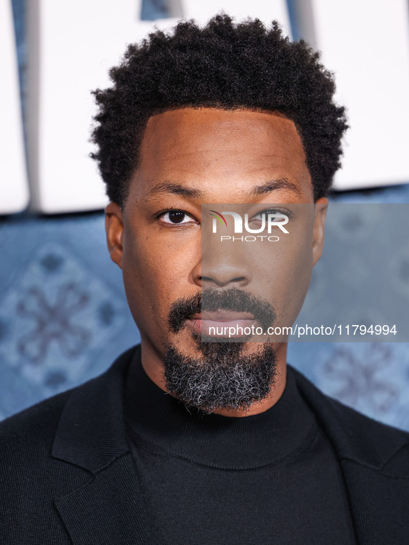 Corey Hawkins arrives at the Los Angeles Premiere Of Netflix's 'The Piano Lesson' held at The Egyptian Theatre Hollywood on November 19, 202...