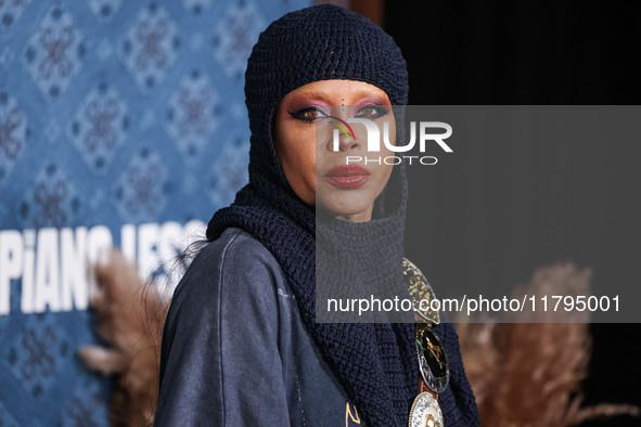 Erykah Badu arrives at the Los Angeles Premiere Of Netflix's 'The Piano Lesson' held at The Egyptian Theatre Hollywood on November 19, 2024...