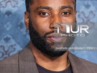 John David Washington arrives at the Los Angeles Premiere Of Netflix's 'The Piano Lesson' held at The Egyptian Theatre Hollywood on November...