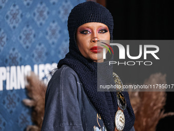 Erykah Badu arrives at the Los Angeles Premiere Of Netflix's 'The Piano Lesson' held at The Egyptian Theatre Hollywood on November 19, 2024...