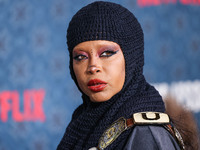 Erykah Badu arrives at the Los Angeles Premiere Of Netflix's 'The Piano Lesson' held at The Egyptian Theatre Hollywood on November 19, 2024...