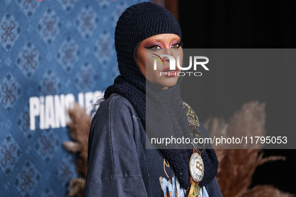 Erykah Badu arrives at the Los Angeles Premiere Of Netflix's 'The Piano Lesson' held at The Egyptian Theatre Hollywood on November 19, 2024...