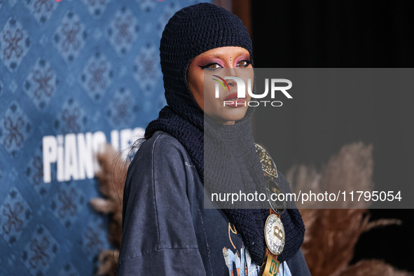 Erykah Badu arrives at the Los Angeles Premiere Of Netflix's 'The Piano Lesson' held at The Egyptian Theatre Hollywood on November 19, 2024...