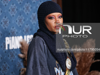 Erykah Badu arrives at the Los Angeles Premiere Of Netflix's 'The Piano Lesson' held at The Egyptian Theatre Hollywood on November 19, 2024...