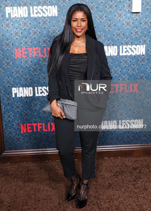 Andrea Mona Bowman arrives at the Los Angeles Premiere Of Netflix's 'The Piano Lesson' held at The Egyptian Theatre Hollywood on November 19...