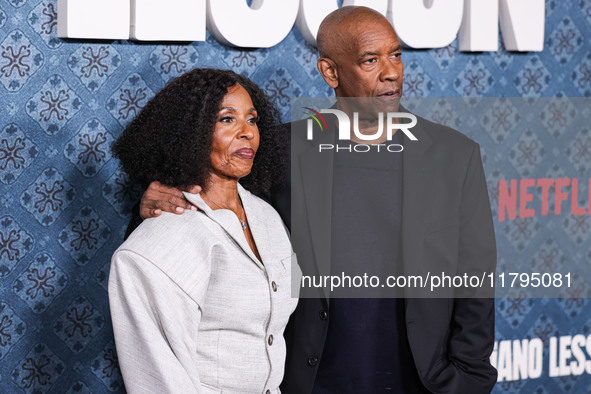 Pauletta Washington and husband Denzel Washington arrive at the Los Angeles Premiere Of Netflix's 'The Piano Lesson' held at The Egyptian Th...