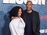 Pauletta Washington and husband Denzel Washington arrive at the Los Angeles Premiere Of Netflix's 'The Piano Lesson' held at The Egyptian Th...