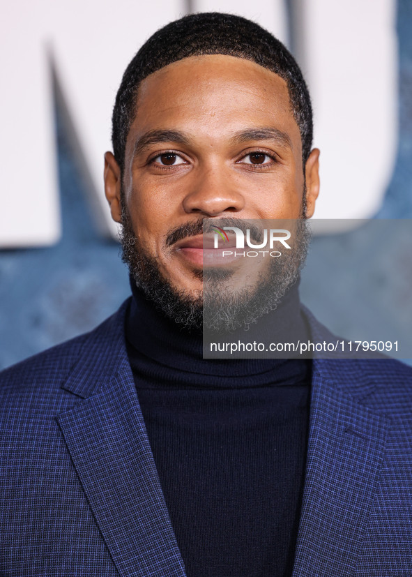 Ray Fisher arrives at the Los Angeles Premiere Of Netflix's 'The Piano Lesson' held at The Egyptian Theatre Hollywood on November 19, 2024 i...