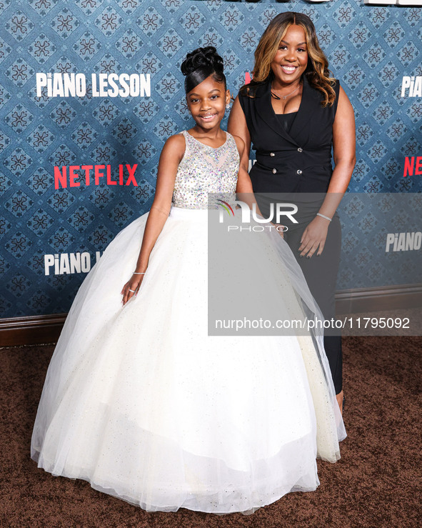 Skylar Aleece Smith with mother arrives at the Los Angeles Premiere Of Netflix's 'The Piano Lesson' held at The Egyptian Theatre Hollywood o...