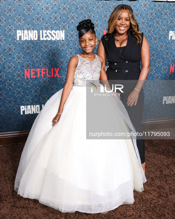 Skylar Aleece Smith with mother arrives at the Los Angeles Premiere Of Netflix's 'The Piano Lesson' held at The Egyptian Theatre Hollywood o...