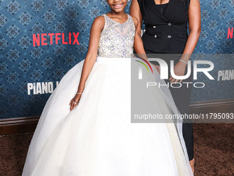 Skylar Aleece Smith with mother arrives at the Los Angeles Premiere Of Netflix's 'The Piano Lesson' held at The Egyptian Theatre Hollywood o...