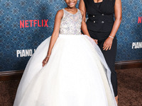 Skylar Aleece Smith with mother arrives at the Los Angeles Premiere Of Netflix's 'The Piano Lesson' held at The Egyptian Theatre Hollywood o...