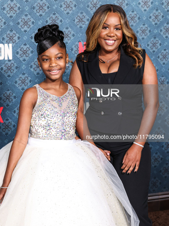 Skylar Aleece Smith with mother arrives at the Los Angeles Premiere Of Netflix's 'The Piano Lesson' held at The Egyptian Theatre Hollywood o...