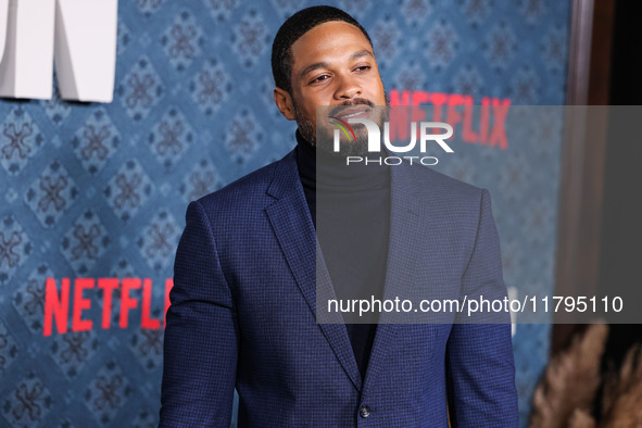 Ray Fisher arrives at the Los Angeles Premiere Of Netflix's 'The Piano Lesson' held at The Egyptian Theatre Hollywood on November 19, 2024 i...