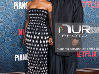 Danielle Deadwyler and Malcolm Washington arrive at the Los Angeles Premiere Of Netflix's 'The Piano Lesson' held at The Egyptian Theatre Ho...