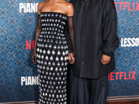 Danielle Deadwyler and Malcolm Washington arrive at the Los Angeles Premiere Of Netflix's 'The Piano Lesson' held at The Egyptian Theatre Ho...