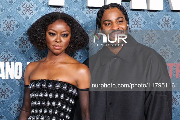 Danielle Deadwyler and Malcolm Washington arrive at the Los Angeles Premiere Of Netflix's 'The Piano Lesson' held at The Egyptian Theatre Ho...