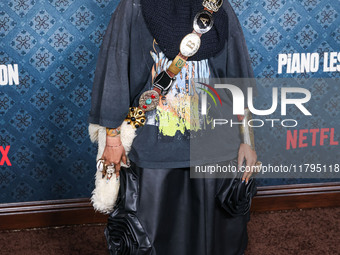 Erykah Badu arrives at the Los Angeles Premiere Of Netflix's 'The Piano Lesson' held at The Egyptian Theatre Hollywood on November 19, 2024...