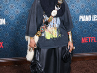 Erykah Badu arrives at the Los Angeles Premiere Of Netflix's 'The Piano Lesson' held at The Egyptian Theatre Hollywood on November 19, 2024...