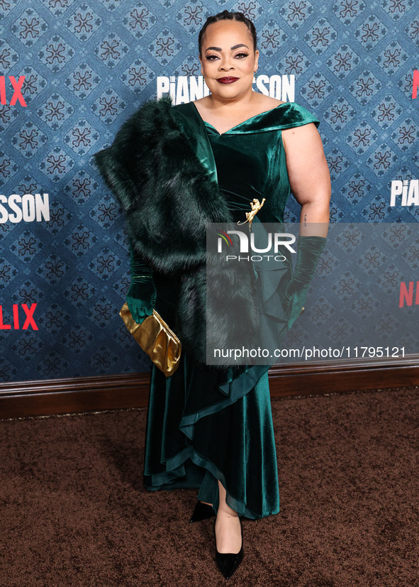 Jenny Garner arrives at the Los Angeles Premiere Of Netflix's 'The Piano Lesson' held at The Egyptian Theatre Hollywood on November 19, 2024...